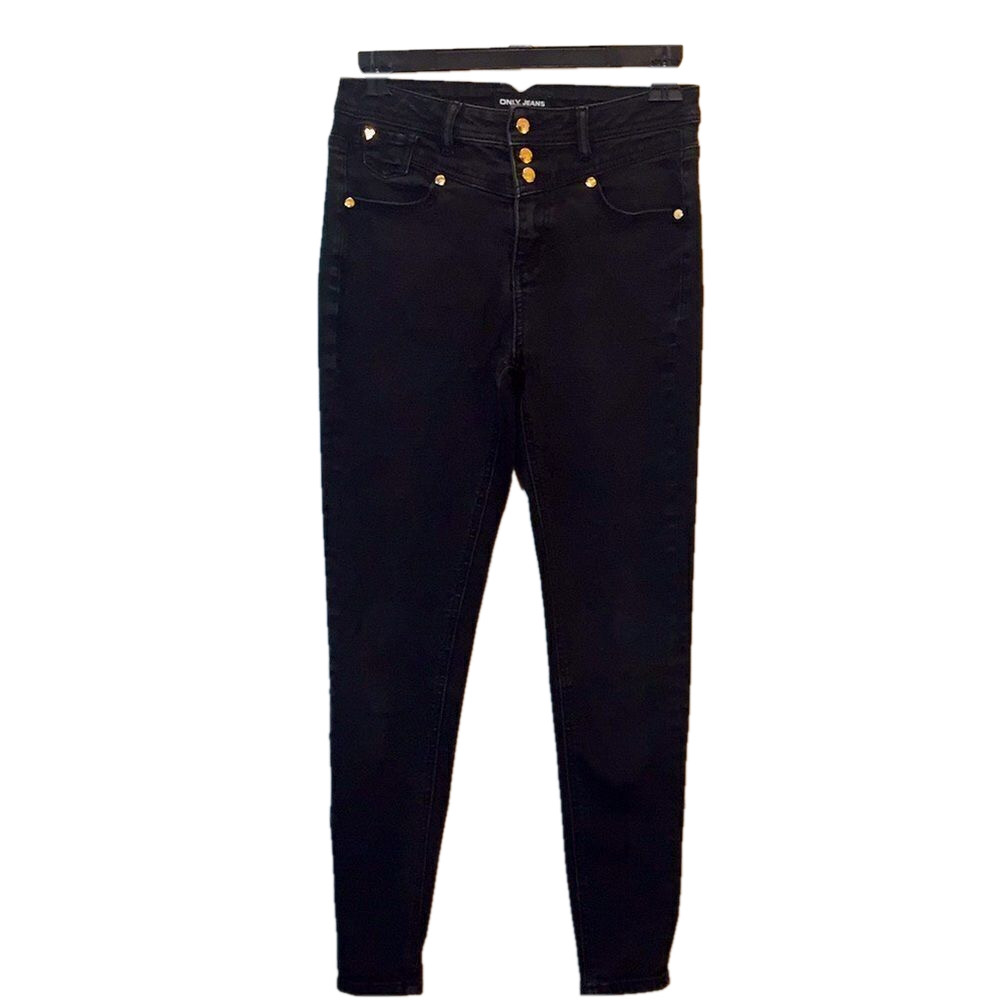 ONLY Skinny jeans, Size Small Waist 13 1/3” waist. Black denim USED